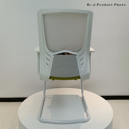 Modern Executive Breathable Mesh Office Chair With White Cantilever Frame - Ergonomic Support Desk Chair For Home Office