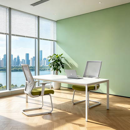 Modern Executive Breathable Mesh Office Chair With White Cantilever Frame - Ergonomic Support Desk Chair For Home Office