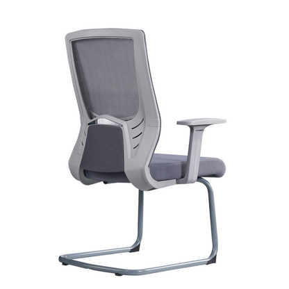 Modern Gray Ergonomic Mesh Conference Desk Chair - Gray Frame & Breathable Seat Office Chair For Home Office