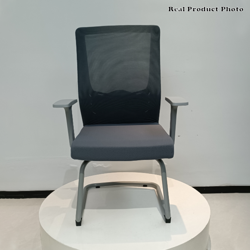Modern Gray Ergonomic Mesh Conference Desk Chair - Gray Frame & Breathable Seat Office Chair For Home Office