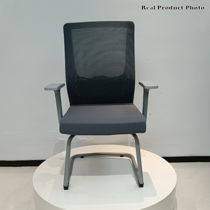 Modern Gray Ergonomic Mesh Conference Desk Chair - Gray Frame & Breathable Seat Office Chair For Home Office