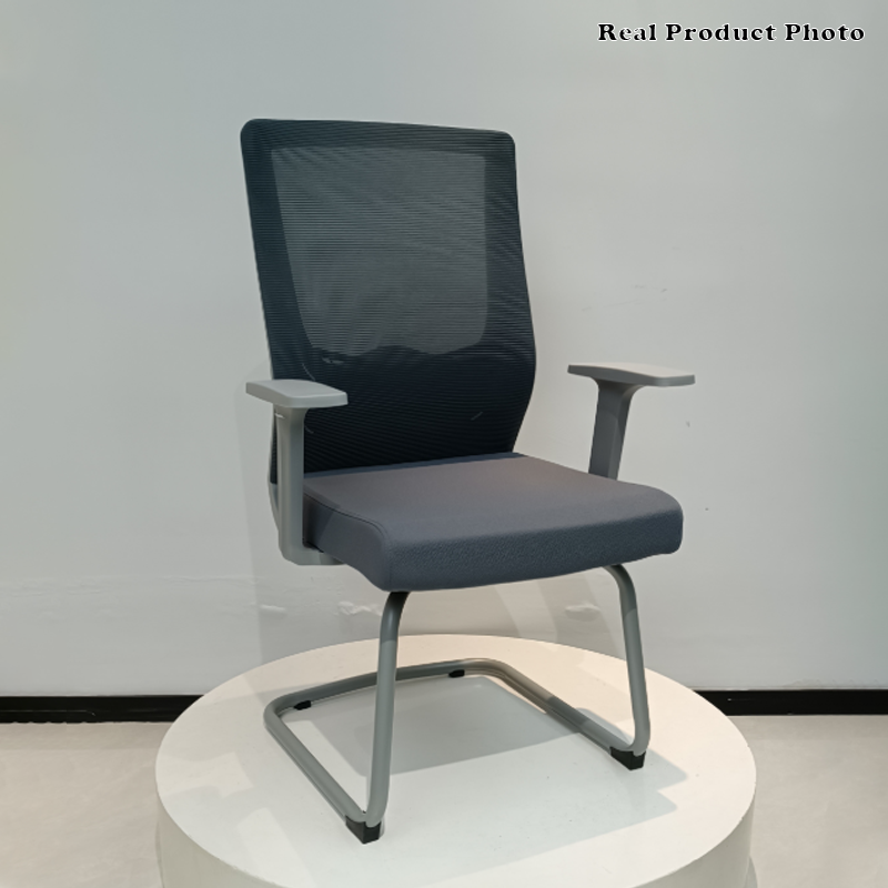 Modern Gray Ergonomic Mesh Conference Desk Chair - Gray Frame & Breathable Seat Office Chair For Home Office