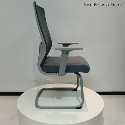 Modern Gray Ergonomic Mesh Conference Desk Chair - Gray Frame & Breathable Seat Office Chair For Home Office