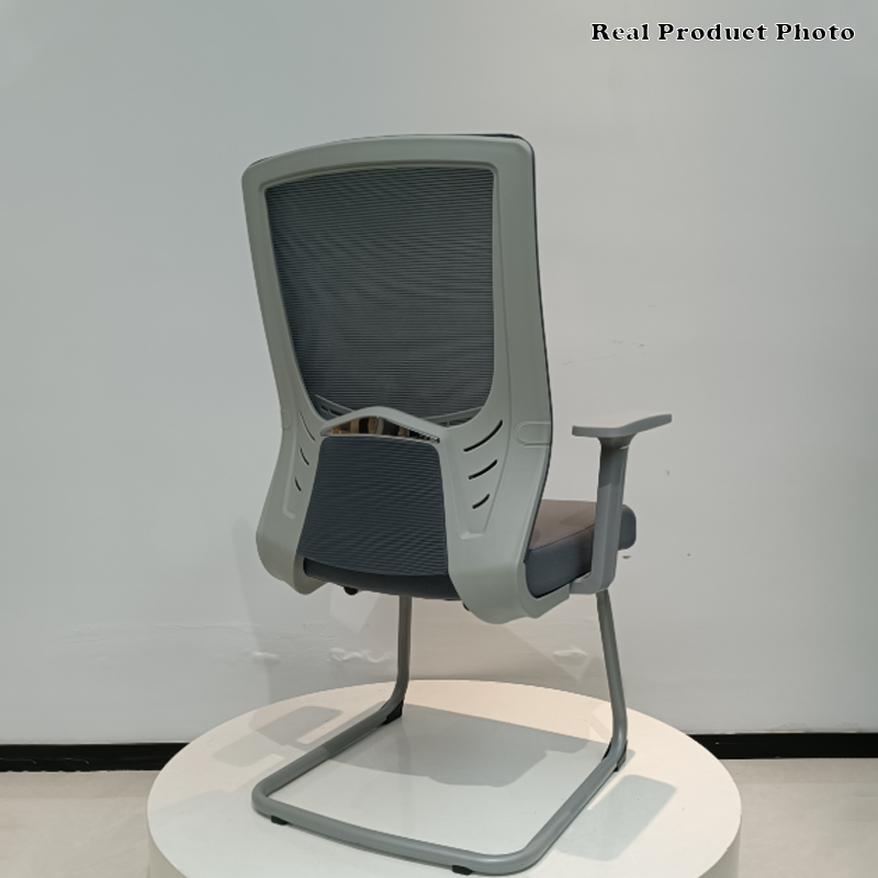 Modern Gray Ergonomic Mesh Conference Desk Chair - Gray Frame & Breathable Seat Office Chair For Home Office