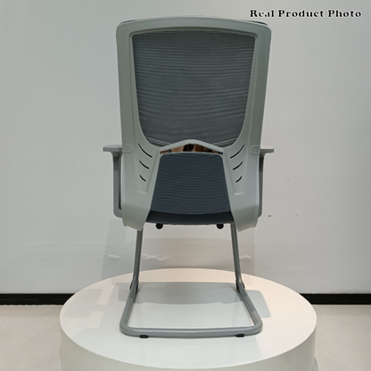 Modern Gray Ergonomic Mesh Conference Desk Chair - Gray Frame & Breathable Seat Office Chair For Home Office