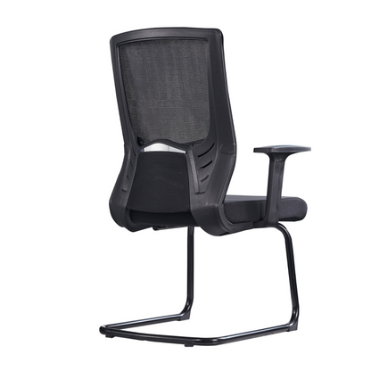 Modern Black Breathable Mesh Conference Desk Chair - Black Frame & Breathable Seat Office Chair For Home Office