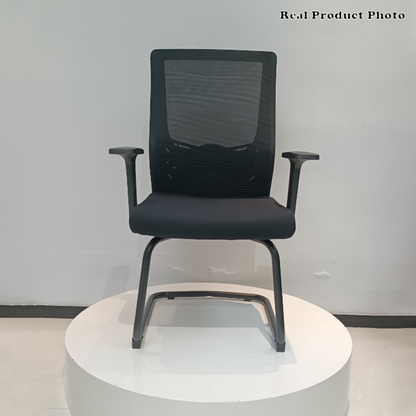 Modern Black Breathable Mesh Conference Desk Chair - Black Frame & Breathable Seat Office Chair For Home Office