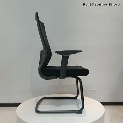 Modern Black Breathable Mesh Conference Desk Chair - Black Frame & Breathable Seat Office Chair For Home Office