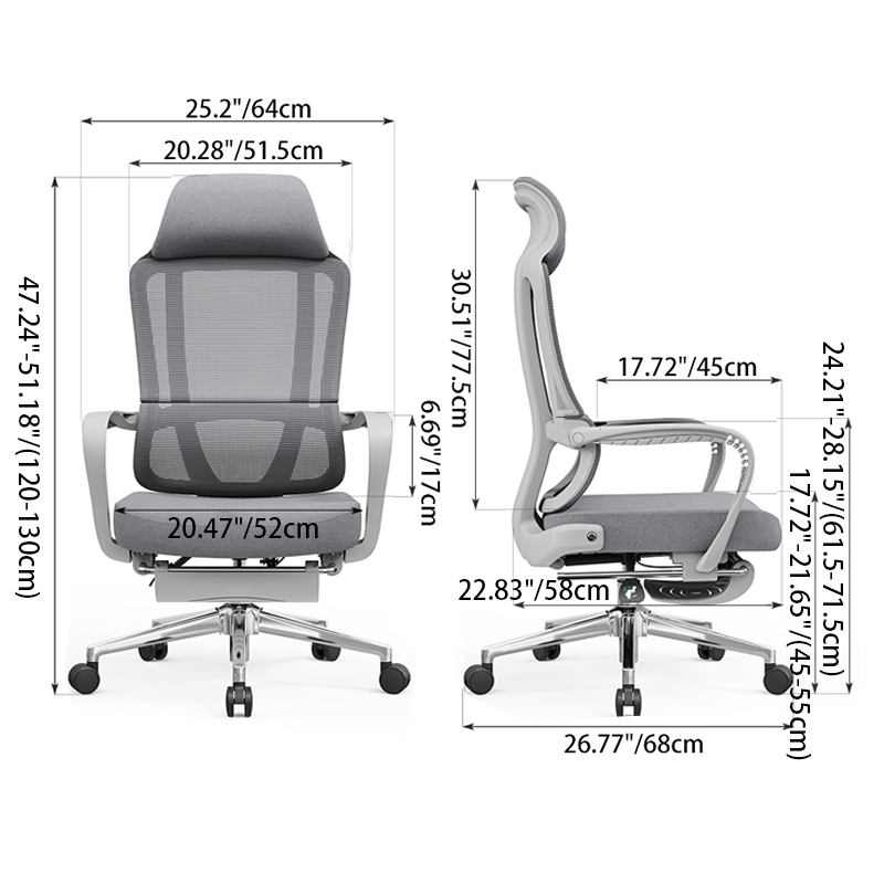 Modern Ergonomic Reclining Office Chair With Footrest - Luxury High Back 150° Recline Function Desk Chair For Home Office