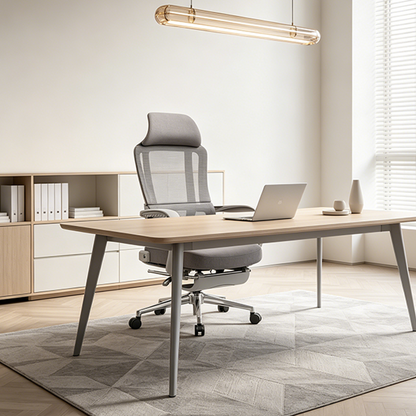 Modern Ergonomic Reclining Office Chair With Footrest - Luxury High Back 150° Recline Function Desk Chair For Home Office