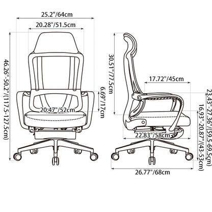 Modern Executive Ergonomic Office Chair With Footrest - High Back Mesh Desk Chair With 150° Recline For Home Office