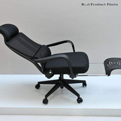 Modern Executive Ergonomic Office Chair With Footrest - High Back Mesh Desk Chair With 150° Recline For Home Office