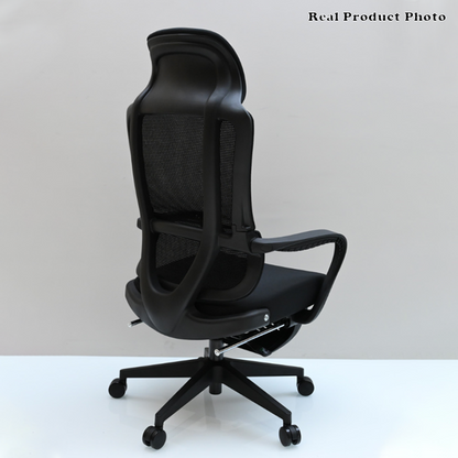 Modern Executive Ergonomic Office Chair With Footrest - High Back Mesh Desk Chair With 150° Recline For Home Office