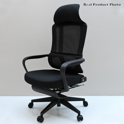 Modern Executive Ergonomic Office Chair With Footrest - High Back Mesh Desk Chair With 150° Recline For Home Office