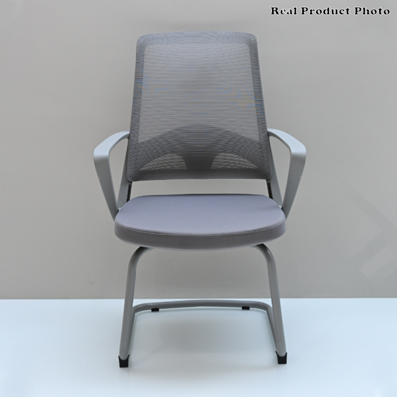 Modern Ergonomic Gray Mesh Office Guest Chair - Durable Steel Cantilever Base Breathable Seat Desk Chair For Home Office