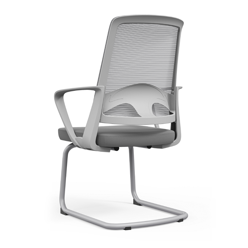Modern Ergonomic Gray Mesh Office Guest Chair - Durable Steel Cantilever Base Breathable Seat Desk Chair For Home Office