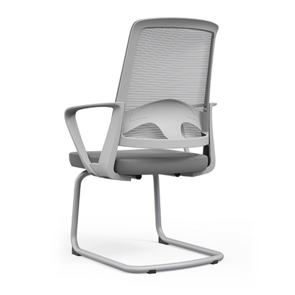 Modern Ergonomic Gray Mesh Office Guest Chair - Durable Steel Cantilever Base Breathable Seat Desk Chair For Home Office