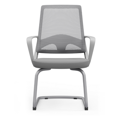 Modern Ergonomic Gray Mesh Office Guest Chair - Durable Steel Cantilever Base Breathable Seat Desk Chair For Home Office