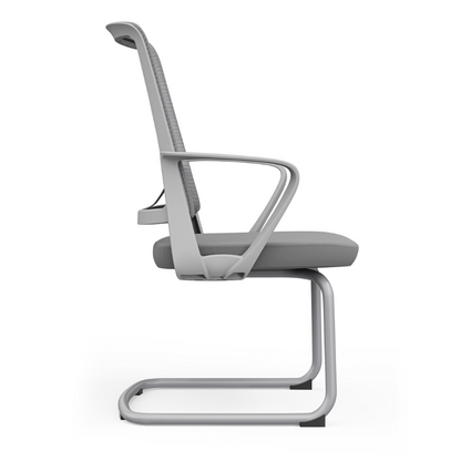 Modern Ergonomic Gray Mesh Office Guest Chair - Durable Steel Cantilever Base Breathable Seat Desk Chair For Home Office