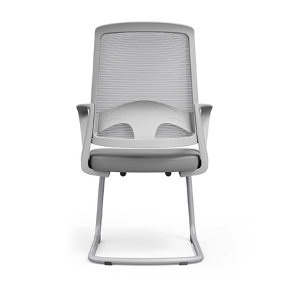Modern Ergonomic Gray Mesh Office Guest Chair - Durable Steel Cantilever Base Breathable Seat Desk Chair For Home Office