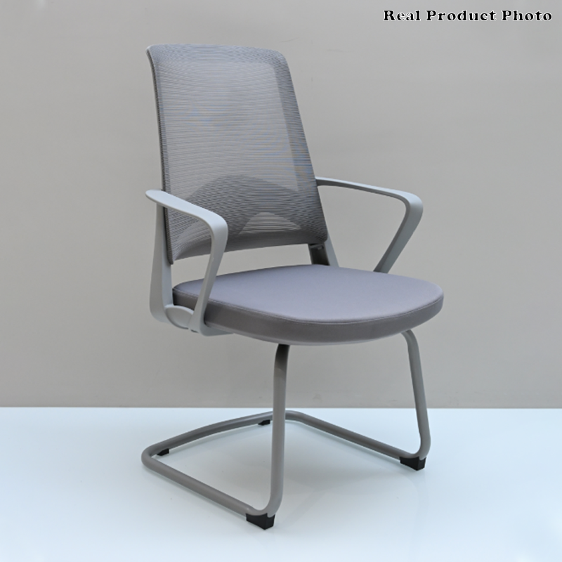 Modern Ergonomic Gray Mesh Office Guest Chair - Durable Steel Cantilever Base Breathable Seat Desk Chair For Home Office