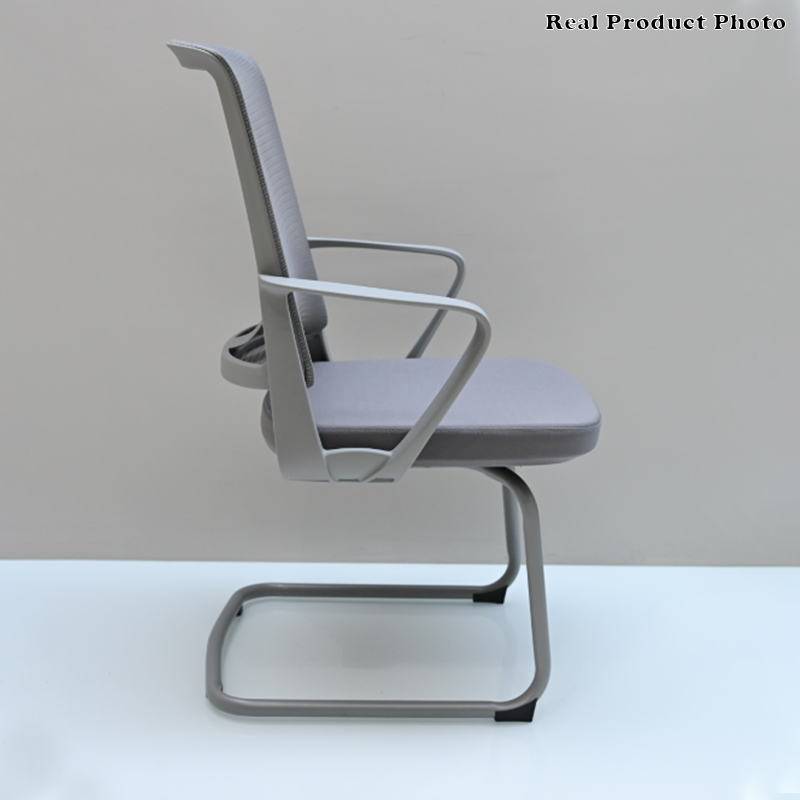 Modern Ergonomic Gray Mesh Office Guest Chair - Durable Steel Cantilever Base Breathable Seat Desk Chair For Home Office