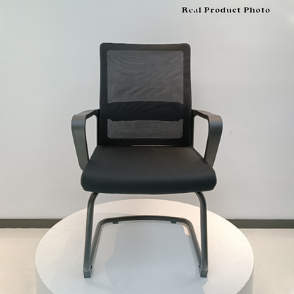 Modern Breathable Executive Office Chair With Ergonomic Mesh Support - Durable Steel Cantilever Frame Desk Chair For Home Office