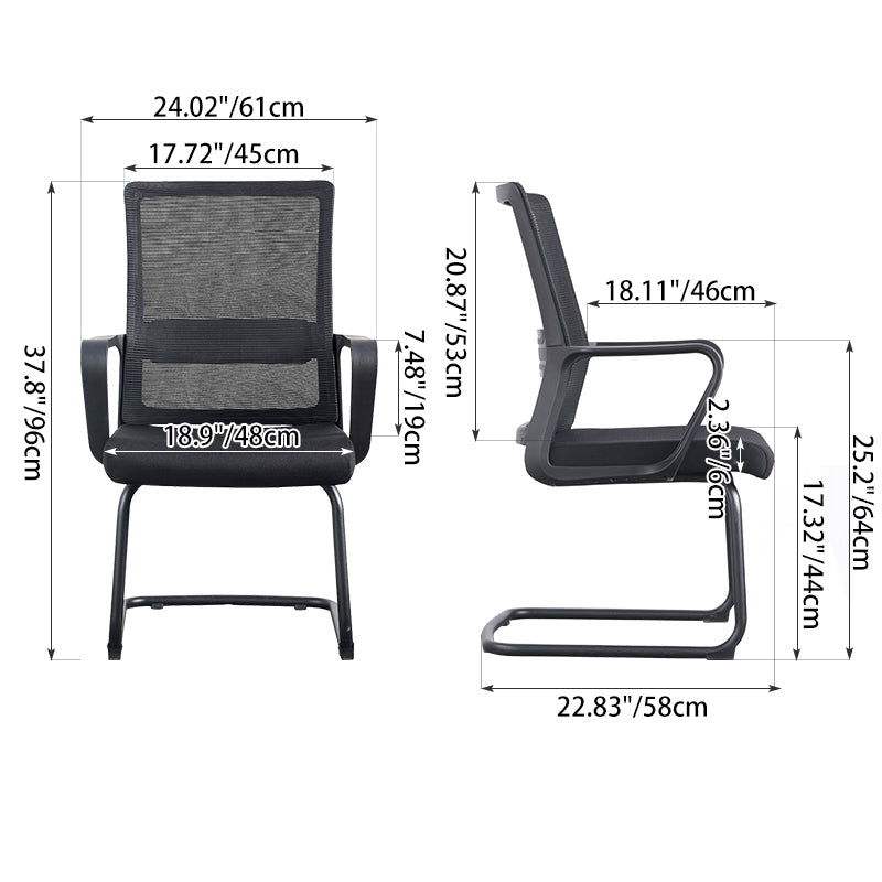 Modern Breathable Executive Office Chair With Ergonomic Mesh Support - Durable Steel Cantilever Frame Desk Chair For Home Office