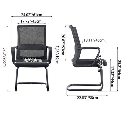 Modern Breathable Executive Office Chair With Ergonomic Mesh Support - Durable Steel Cantilever Frame Desk Chair For Home Office
