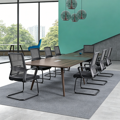 Modern Breathable Executive Office Chair With Ergonomic Mesh Support - Durable Steel Cantilever Frame Desk Chair For Home Office