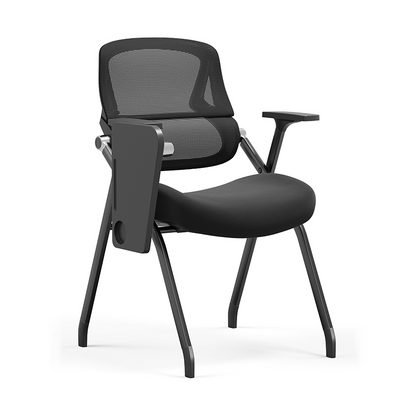 Modern Mesh Training Chair With Foldable Seat & Tablet Arm - Multi-Function Conference Desk Chair For Home Office