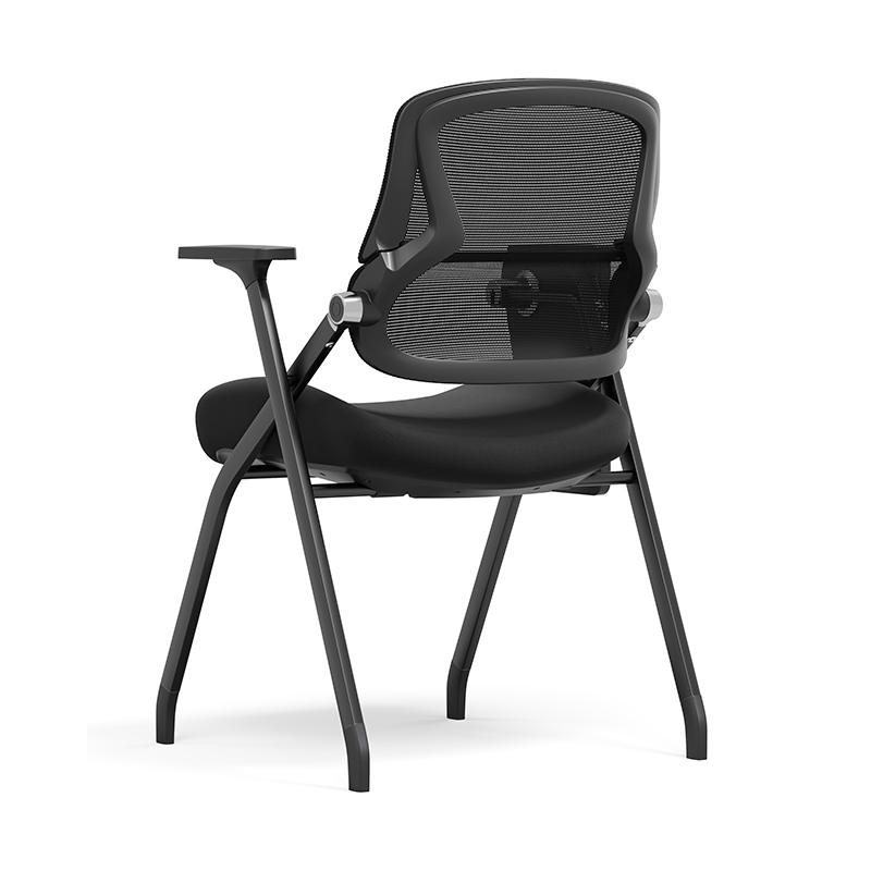 Modern Mesh Training Chair With Foldable Seat & Tablet Arm - Multi-Function Conference Desk Chair For Home Office