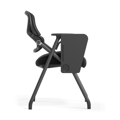Modern Mesh Training Chair With Foldable Seat & Tablet Arm - Multi-Function Conference Desk Chair For Home Office