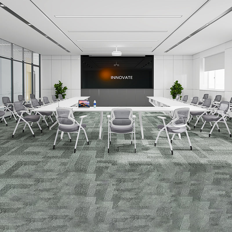 Modern Classroom Training Chair With White Steel Frame - Multi-Function Foldable Office Chair For Home Office