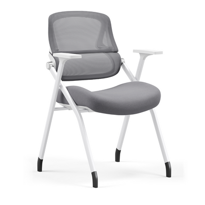 Modern Classroom Training Chair With White Steel Frame - Multi-Function Foldable Office Chair For Home Office