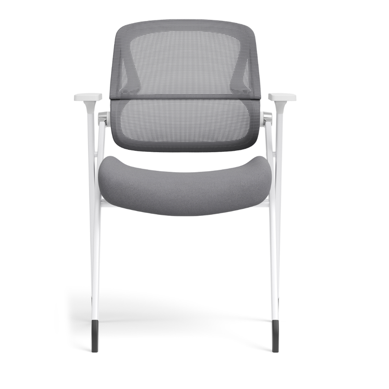 Modern Classroom Training Chair With White Steel Frame - Multi-Function Foldable Office Chair For Home Office