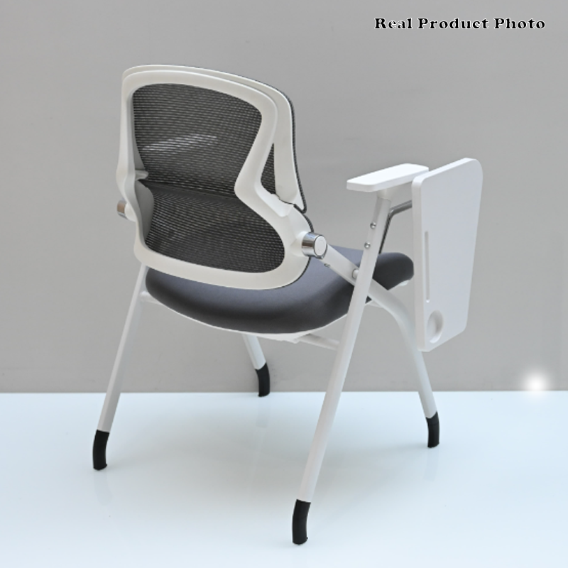 Modern Conference Office Chair With Writing Board - Space Saving Folding Training Desk Chair For Home Office