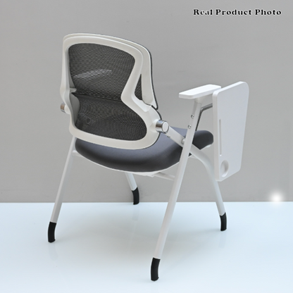 Modern Conference Office Chair With Writing Board - Space Saving Folding Training Desk Chair For Home Office