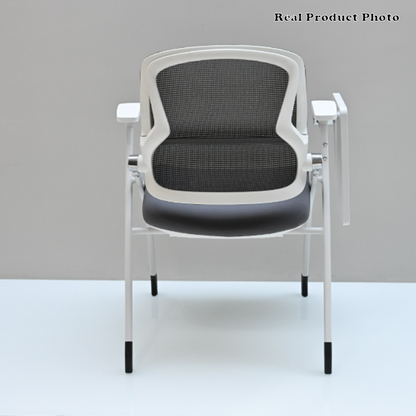 Modern Conference Office Chair With Writing Board - Space Saving Folding Training Desk Chair For Home Office
