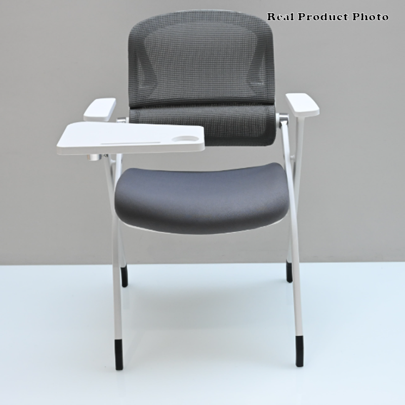 Modern Conference Office Chair With Writing Board - Space Saving Folding Training Desk Chair For Home Office