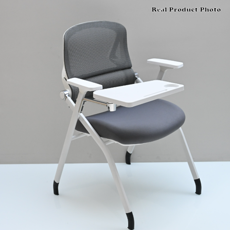 Modern Conference Office Chair With Writing Board - Space Saving Folding Training Desk Chair For Home Office