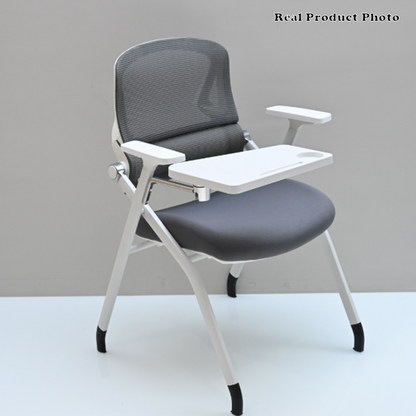 Modern Conference Office Chair With Writing Board - Space Saving Folding Training Desk Chair For Home Office
