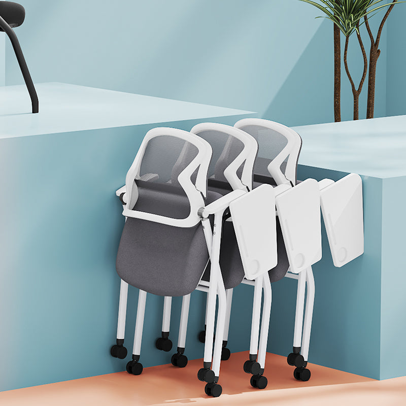 Modern Conference Office Chair With Writing Board - Space Saving Folding Training Desk Chair For Home Office
