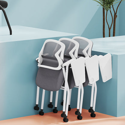 Modern Conference Office Chair With Writing Board - Space Saving Folding Training Desk Chair For Home Office