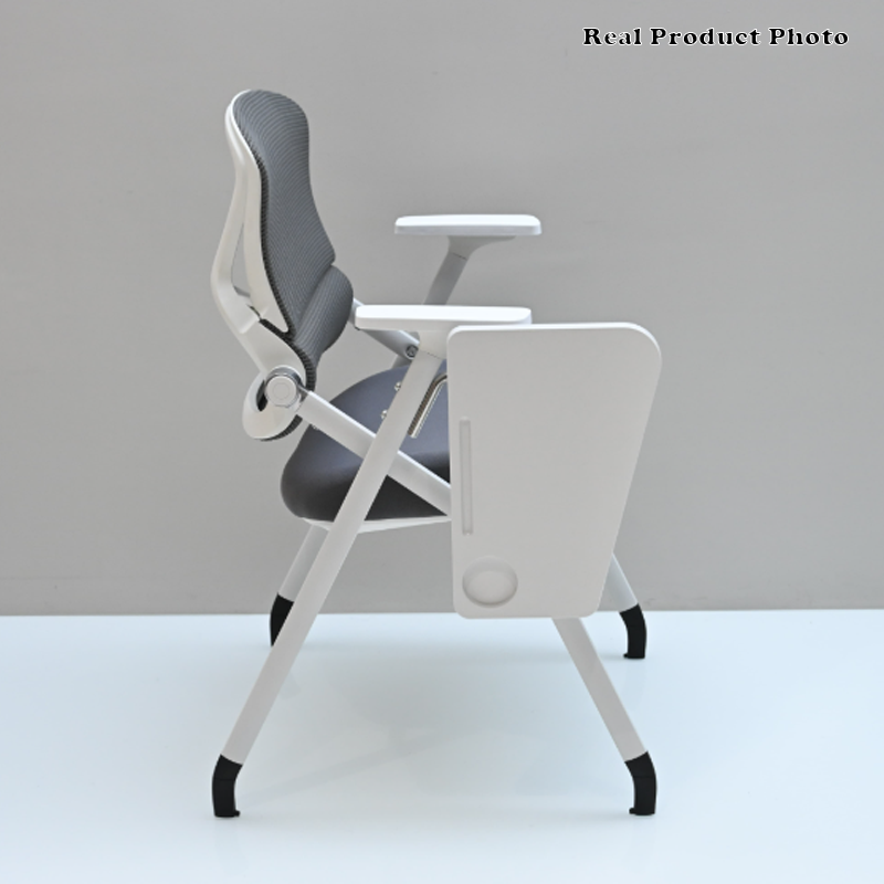 Modern Conference Office Chair With Writing Board - Space Saving Folding Training Desk Chair For Home Office