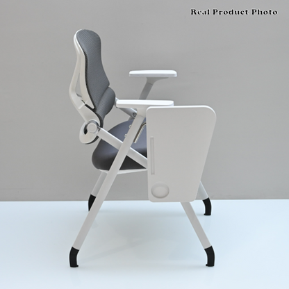 Modern Conference Office Chair With Writing Board - Space Saving Folding Training Desk Chair For Home Office