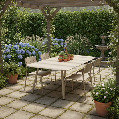 Modern Minimalist Rectangular Outdoor Table - Aluminum Coffee Table For Garden & Balcony