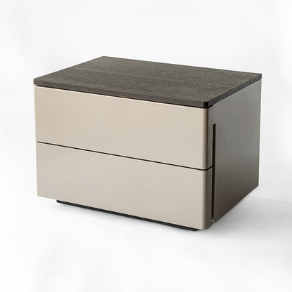 Eco-Conscious Bedside Table - Sleek Minimalist Style Durable & Easy-Care Nightstand 2-Drawer For Bedroom
