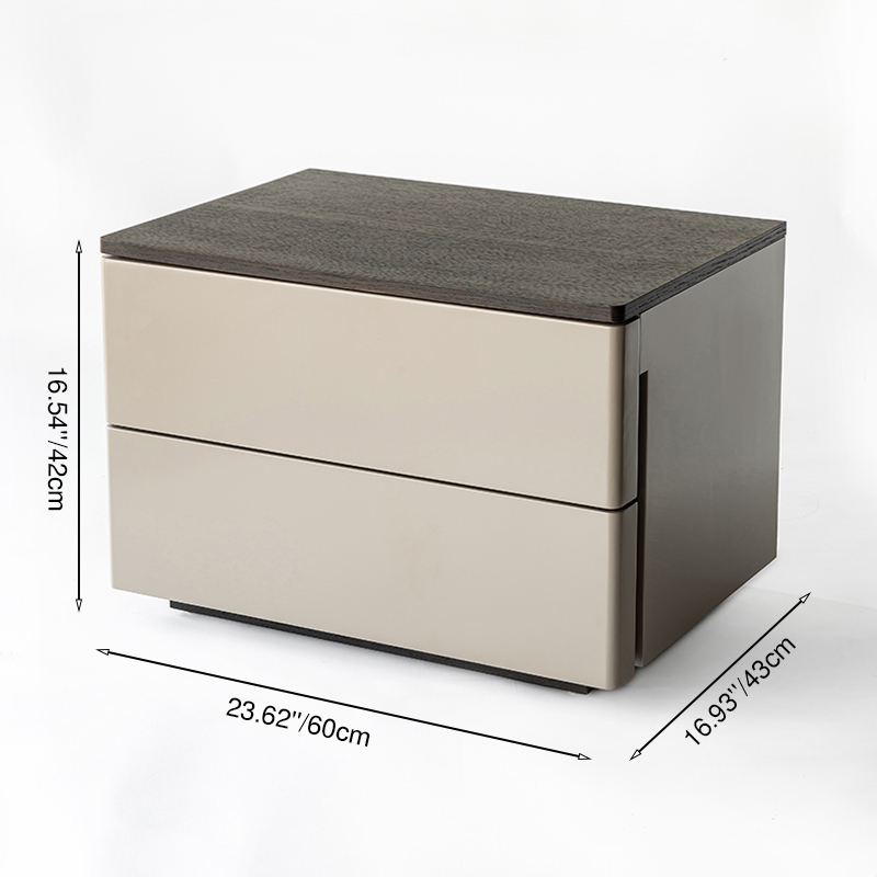 Eco-Conscious Bedside Table - Sleek Minimalist Style Durable & Easy-Care Nightstand 2-Drawer For Bedroom