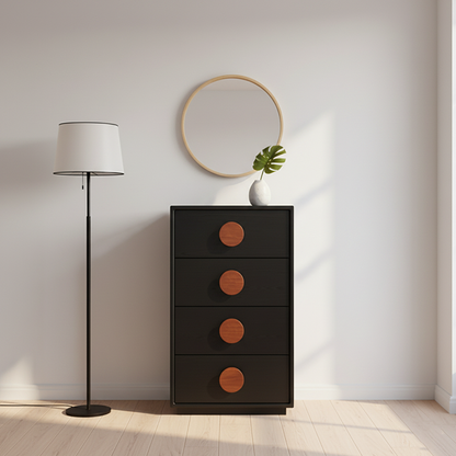 French Style Storage Chest - Formaldehyde-Free Material & Comfortable Handles Storage Cabinet 3/4-Drawer For Living Room & Bedroom